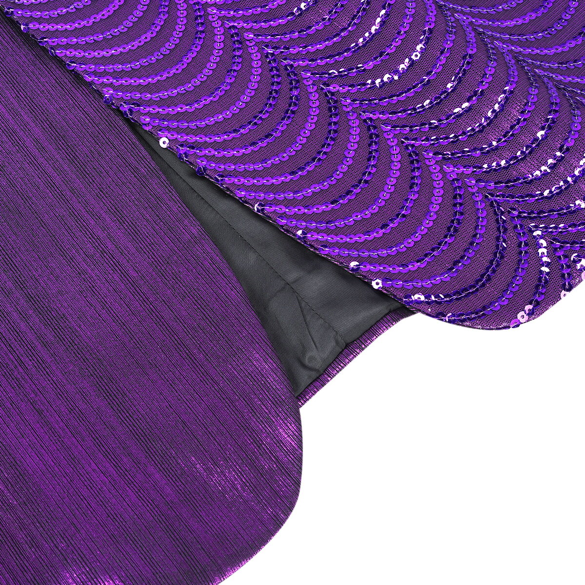 Purple Slim Fit Half-Sequin Blazer