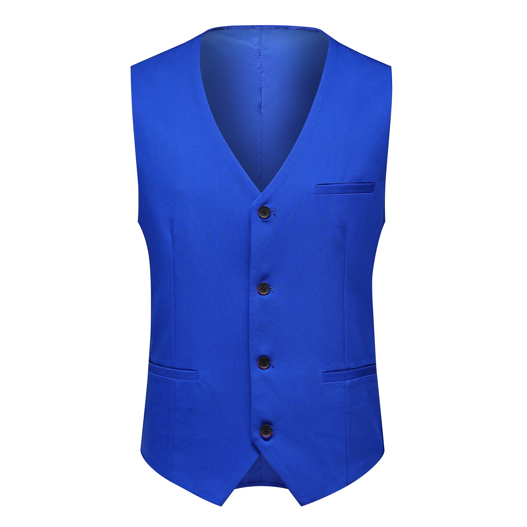 3-Piece Men's Solid 2-Button Suit Royal Blue - Cloudstyle