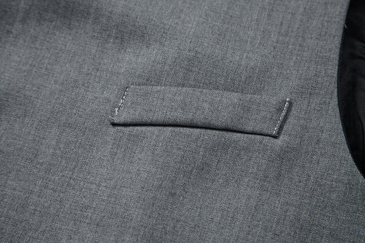 Men's solid color single-breasted slanted placket vest WHOLESALE - Cloudstyle