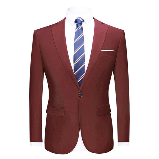 Maroon Stylish Blazer One Button Casual Blazer - Cloudstyle