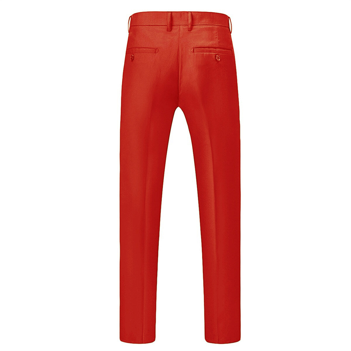 3-Piece Slim Fit Solid Color Jacket Smart Wedding Formal Suit Red - Cloudstyle