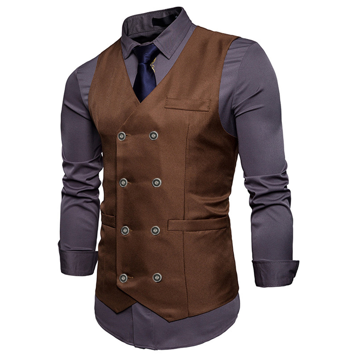 Slim Fit Durable Casual Vest Coffee