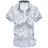 Slim Fit Cool Broken Line Shirt White