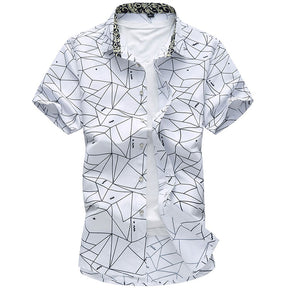 Slim Fit Cool Broken Line Shirt White