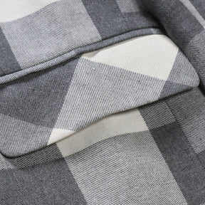 Men's Autumn Plaid Jacket One Button Casual Blazer White