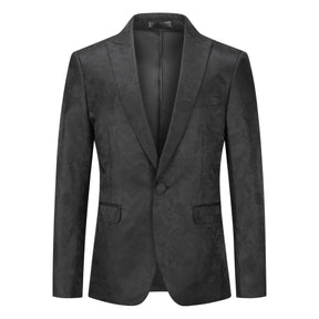 Men's Palace Dark Pattern One Button Blazer Black