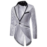 Silver Sequin Decorated Swallowtail Coat