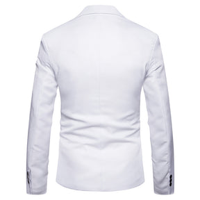 Men's Casual Slim Fit Jacket Daily Blazer Coat Tops White