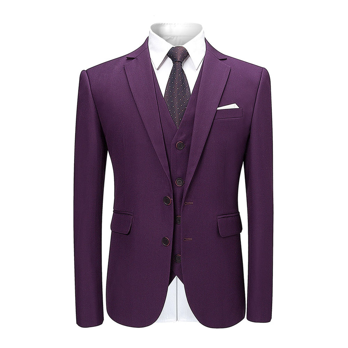 Purple 3-Piece Suit Slim Fit Two Button Suit