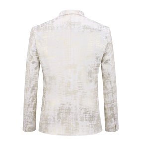 Mens Shiny Jacket Casual Coat Sliver Velvet Blazer