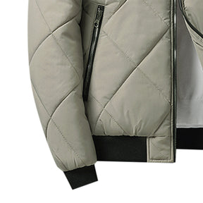 Mens Warm Light Slim Fit Padded Jacket Cotton Coat Grey