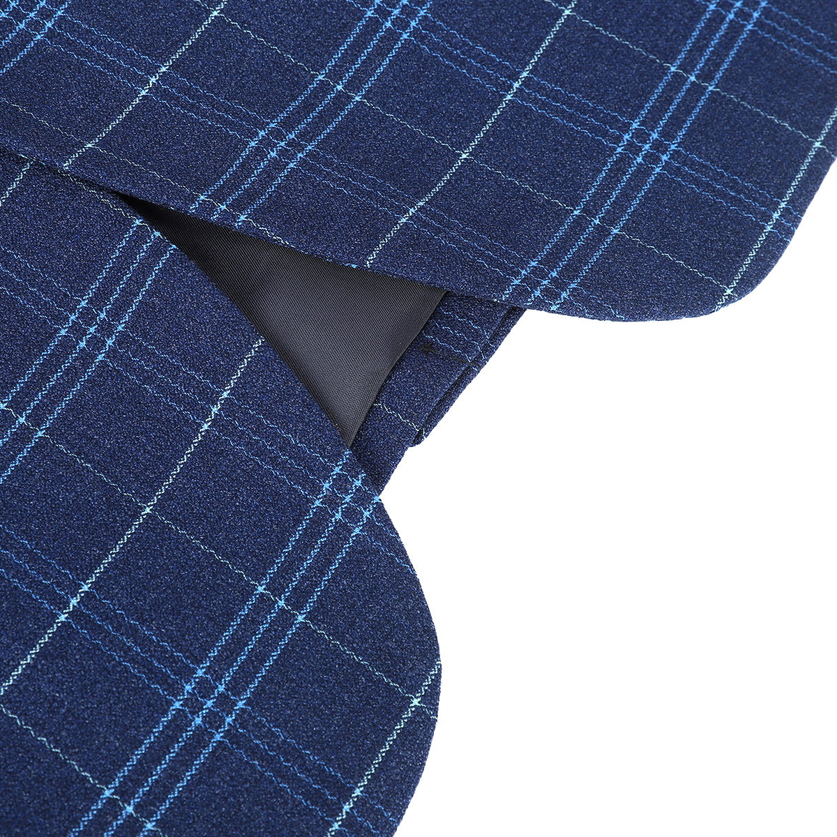 2-Piece Slim Fit Vintage Plaid Suit Blue