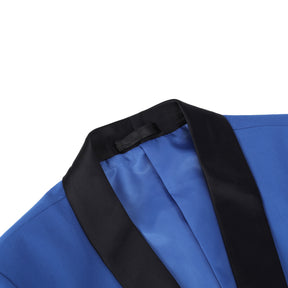 Slim Fit One Button Casual Royal Blue 3-Piece Suit