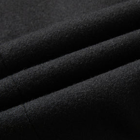Mens Solid Color Casual Coat Black