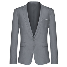 Mens 2-Piece Slim Fit Two Button Light Grey Suit
