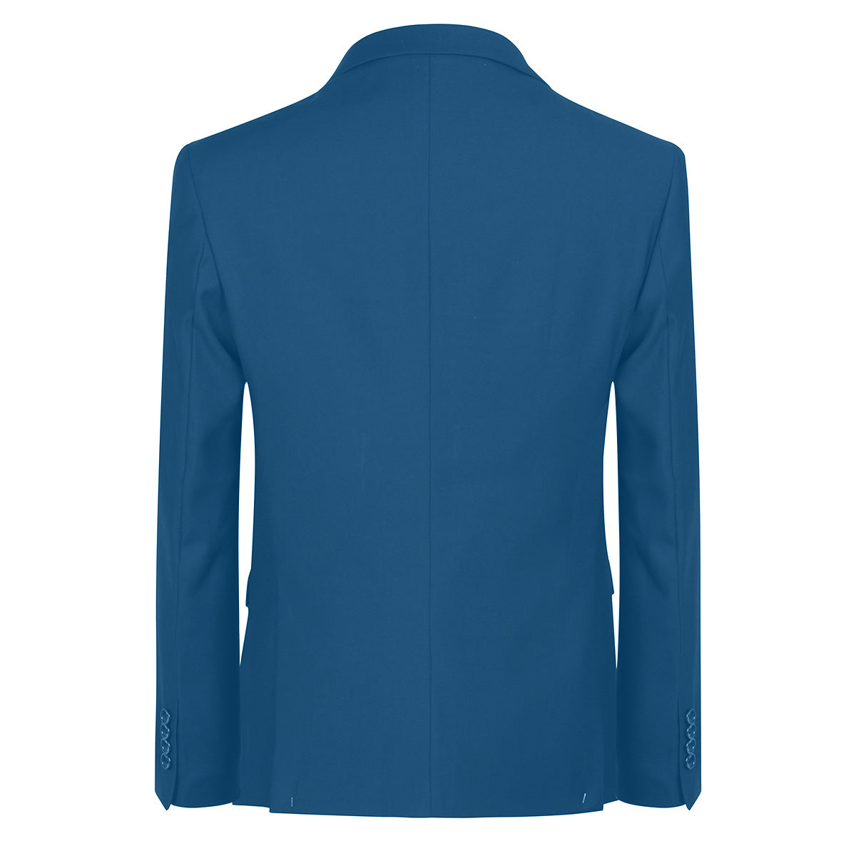 3-Piece Notched Lapel Casual Steel Blue Suit - Cloudstyle