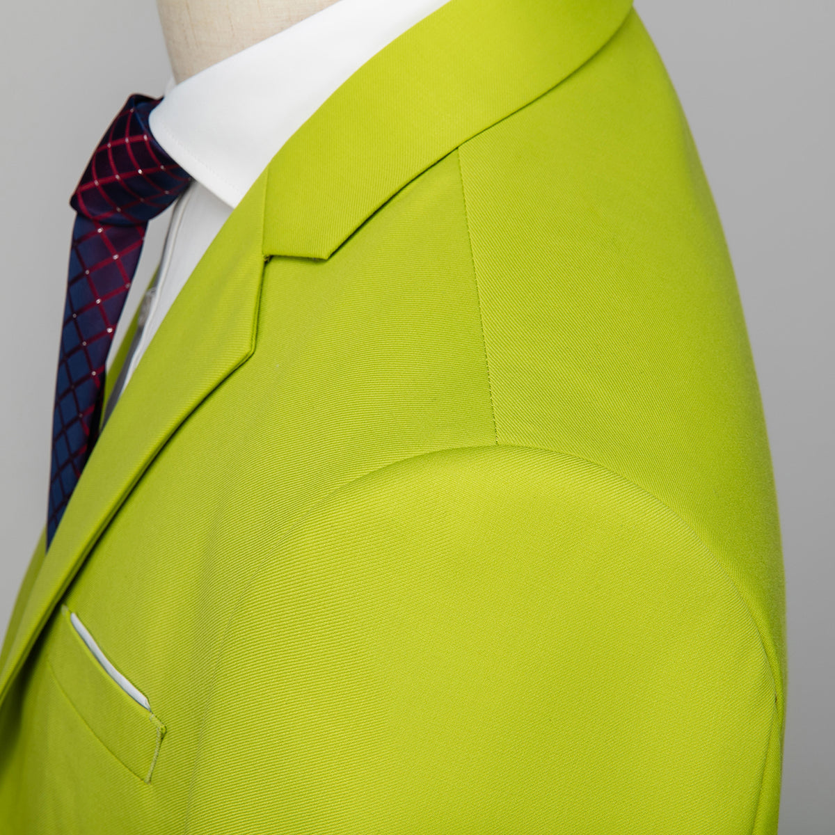 Men's Two-Button Back Slit Lapel Collar 3-Piece Suit Grass Green