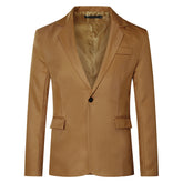 Men's Slim Fit Casual Blazer Jacket Brown