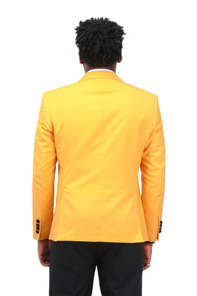 3 Piece Men's Suits One Button Slim Fit Peaked Lapel Tuxedo Yellow