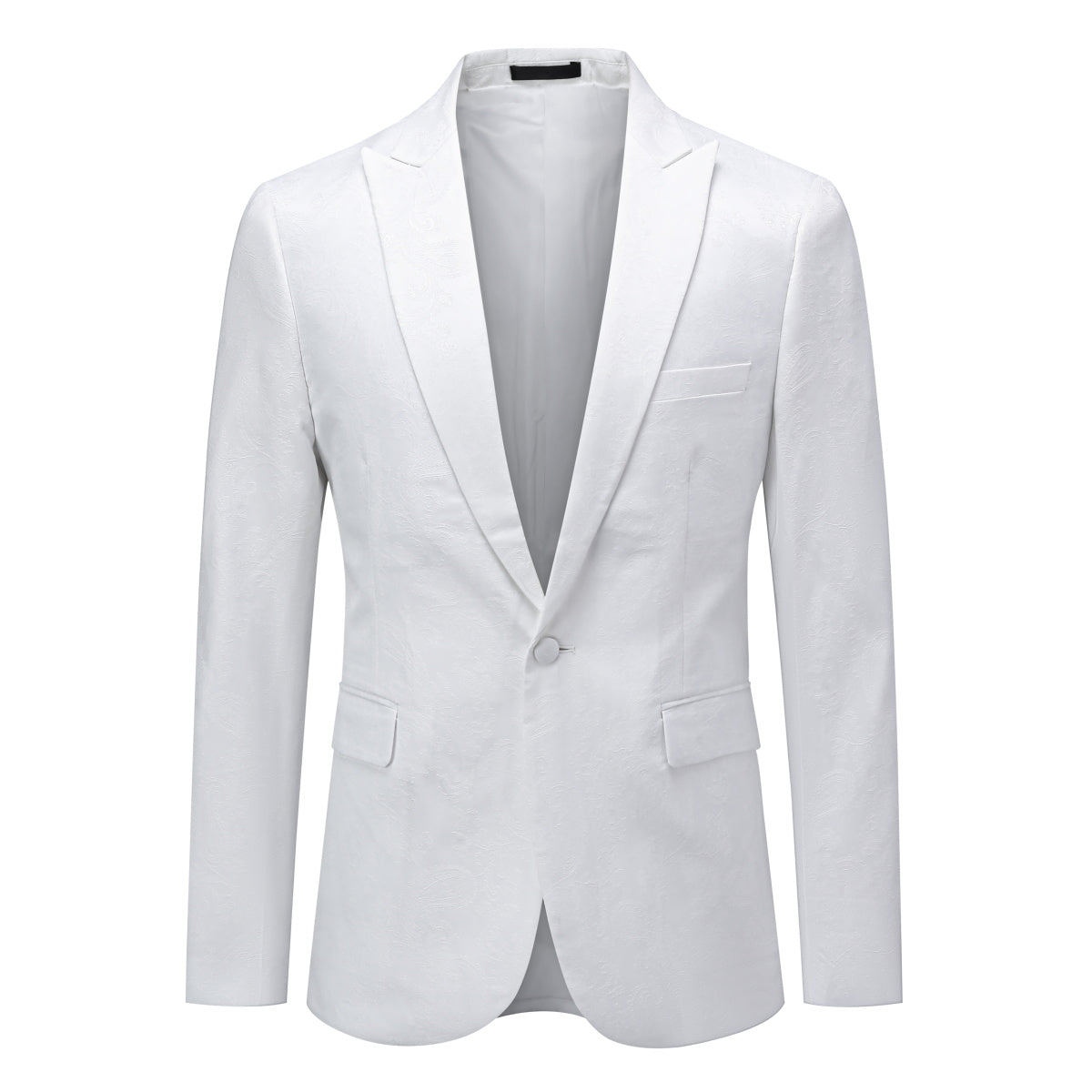 Men's Palace Dark Pattern One Button Blazer White - Cloudstyle