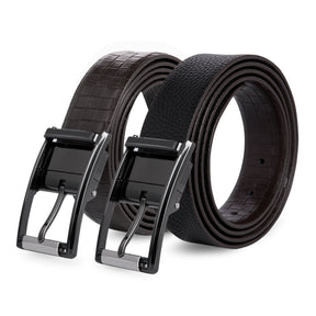 Black Reversible Japanese Pin Buckle Belt Black