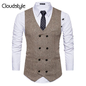 Slim Fit Comfortable Khaki Retro Vest