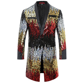 Maroon Party Show Blazer Sequins Punk Jacket