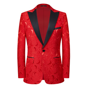 2-Piece Printed Suits Dark Pattern Red