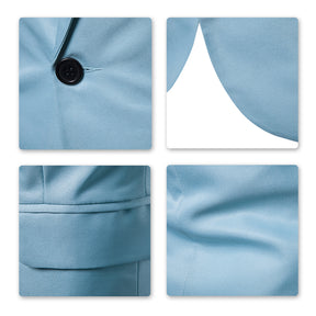 Men's Casual Slim Fit Jacket Daily Blazer Coat Tops Light Blue