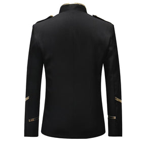 Modern Fit Royal Gold Leash Black Blazer