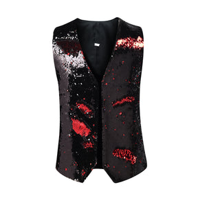 Mens Slim Fit Shiny Sequins Vest 5 Colors - Cloudstyle