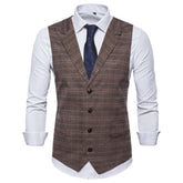 Slim Fit Comfortable Brown Casual Vest