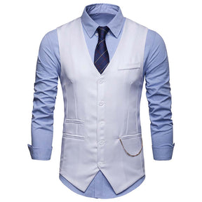 Slim Fit Casual Fashion Vest White