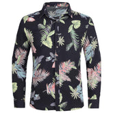 Men's Regular Fit Leaf Printed Casual Shirt Party Shirts