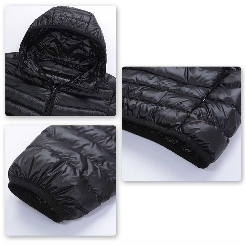 Hooded Lightweight Water-Resistant Jacket Black