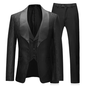 Mens 3 Pieces One Button Shawl Lapel Wedding Dress Suits Formalwear