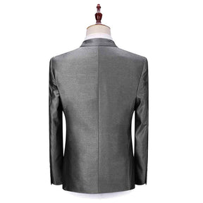 Silver Grey Suit Slim Fit 3-Piece Casual Suit