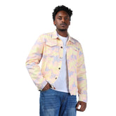 Men's Jacket Casual Lightweight Rainbow Color Prtinted Outwear Coat