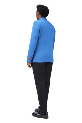 Men's Suit Jacket Slim Fit Coat Business Daily Blazer Sky Blue