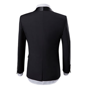 3-Piece Slim Fit Black Tuxedo Suit