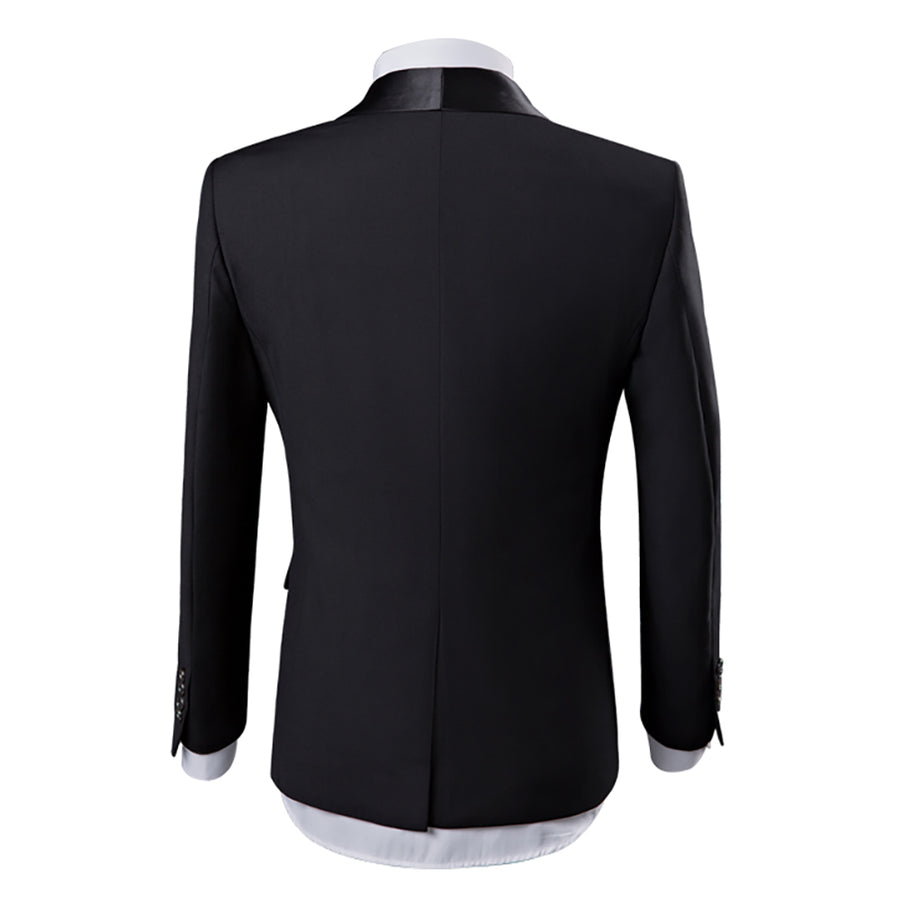 3-Piece Slim Fit Black Tuxedo Suit Wedding suit-Cloudstyle