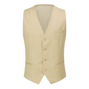 3-Piece One Button Formal Suit Beige Suit