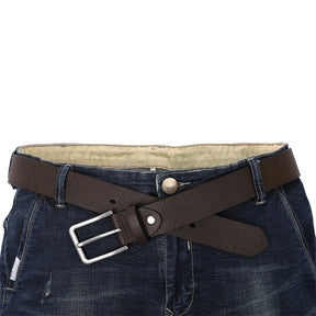 Strip Brown Cracked Needle Buckle Belt