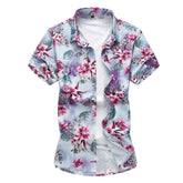 Slim Fit Floral Style Shirt Red Flower