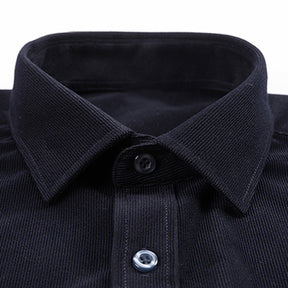 Men's Square Neck Solid Velvet Shirt Blue