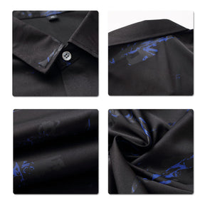 Slim Fit Pattern Printed T-Shirt Black