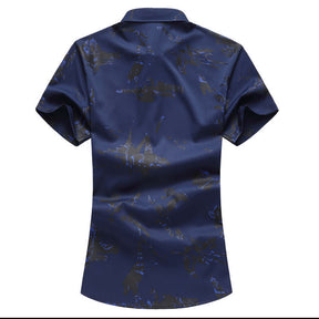 Slim Fit Pattern Printed T-Shirt Blue
