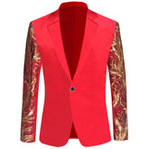 Slim Fit Sequin Blazer Casual Red Blazer