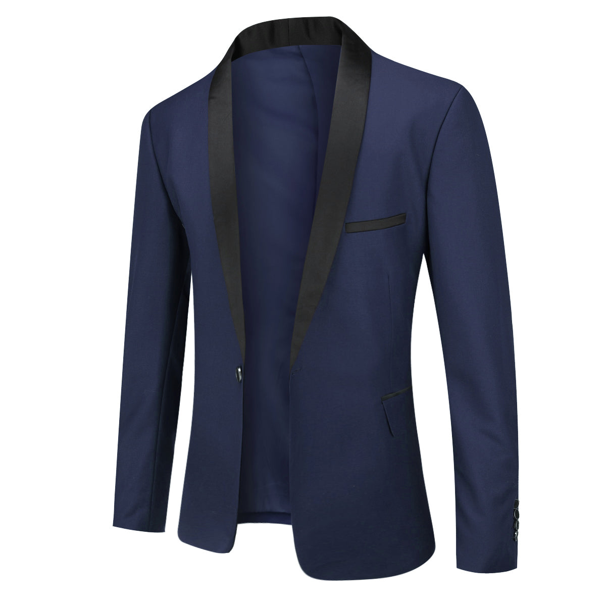 2-Piece Slim Fit One Button Casual Blue Suit