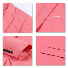 2-Piece Slim Fit Notched Lapel Pink Suit